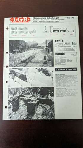 5075 Lgb 1200/35 Train Instruction Manual Gleisbau Und Schaltungen Track