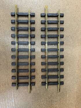 Lgb No.1000 Lot Of 2 Straight Track Brass For G Scale Trains By Lehmann
