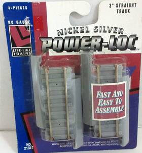 Life-like 077071213479 Ho Scale 21347 Power-loc Nickel Silver 3 Inch Straight Track 4 Pieces
