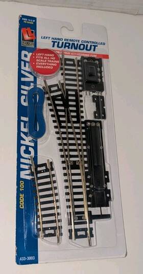 Life-like 433-3003 Ho - Code 100 N/s 18 Inch Radius Remote Controlled Left Turnout
