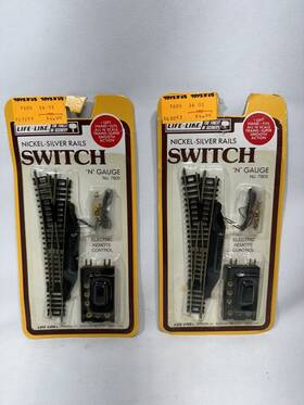 7805 Life-like 1 N Scale #7805 Left Hand Nickel Silver Control Switch Train Track Railroad Rr