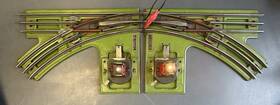 021p Lionel Prewar 021 Left And Right Hand Switches With Lanterns Bulbs Tested C7