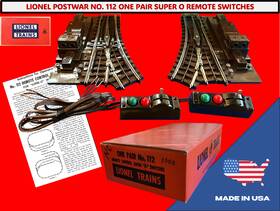 Lionel 112-r Refurbished Super O Rare 112 Remote Switch Lh/rh With Contrs Exclnt Oem Box