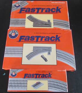6-12035 Lionel 6-12045 6-12018 Fastrack Left Hand Remote-control Switch And Manual Right Tested