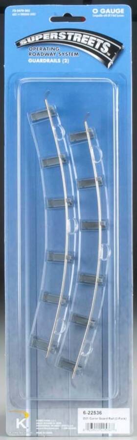 6-22536 Lionel K-line Klsuperstreets 21 Inch Diameter Curved Guard Rail Pack Of 2