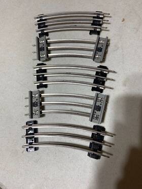 Lionel 6-55504 O-1/2 Curve Track W Black Ties. Lot Of 5 Pcs. New Old Stock