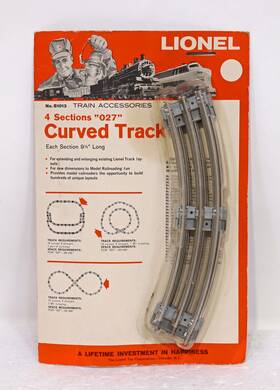 B1013 Lionel O Gauge # 4 Sections Inch 027 Curved Track - Carded 1966