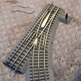 Lionel R-7417 O 1 87 Left Switch Track Two-rail Gray Roabed Dc