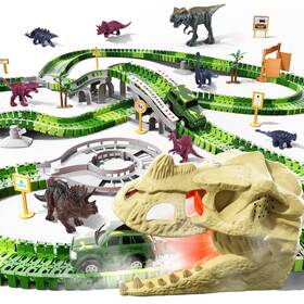 Xs186a-3 Locomoto 241pcs Dinosaur Track Toys For 3 4 5 6 7 8 9 Year Old Boys Girls 2 Electric
