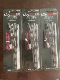 Kat20202 Lot Of 3 Kato N #6 Remote Left-hand Turnout