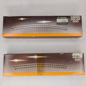 8521 M Rklin 8510/8521 Marklin 8510 4 Pcs 6 Mini-club Z Gauge - Curved Track Mib