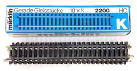 Marklin 001883022000 2200 Ho K Track 7-1/8 Inch Straight Box Of 10 Ex/box