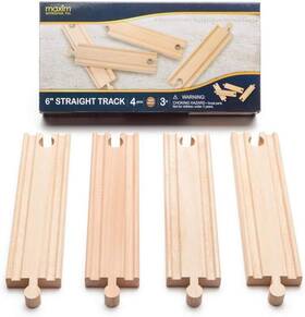 50904 Maxim Enterprise Inc. Wooden Train Track Set 6 Inch Straight Railway For Toy