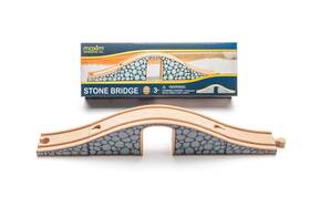 Maxim Enterprise 647069504614 Inc. Wooden Stone Bridge Set 3 Piece Over And Under Hardwood Toytrai