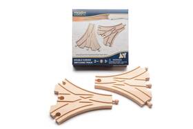 Maxim Enterprise 647069509244 Inc. Double Curved Switch Track Wooden Train Accessories Compatible