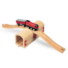 Maxim Enterprise 793631712359 Inc. Wooden Train Track Over And Under Tunnel Bridge Easy-connect Railway