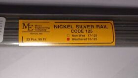 16-125 Micro Engineering O Code 125 36inch Weathered Nickel Silver Rail