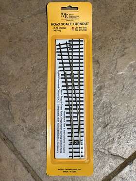 255-15106 Micro Engineering Hon3 Narrow Gauge Code 70 #6 Turnout Left Hand- New