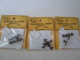 26-003 Micro Engineering 3 X Packs Transition Rail Joiners Code 83 To 70 -