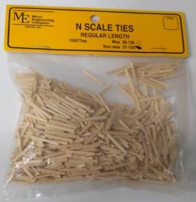 37-105 Micro Engineering N Regular Length Weathered Ties Pack Of 1 000