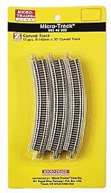 99040903 Micro Trains Z 30 Degree R195mm Micro-track Curves Pack Of 12