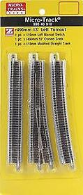 99040910 Micro Trains Z 13 Track Left Hand Manual Switch Turnout