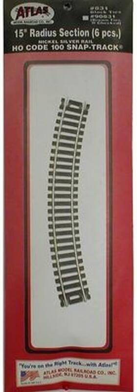 Model 313099057016 Code 100 Nickel Silver 15 Inch Radius Snap-track 6/bx Ho Scale Trains
