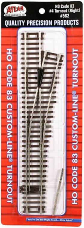 B0006kqfx0 Model Code 83 Nickel Silver #4 Custom-line Turnout Right Ho Scale Trains