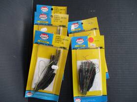 2465 Model Power 4966 5 N Scale Switches 3 #4966 Curved 2 #2465 3-way Turnouts Remote