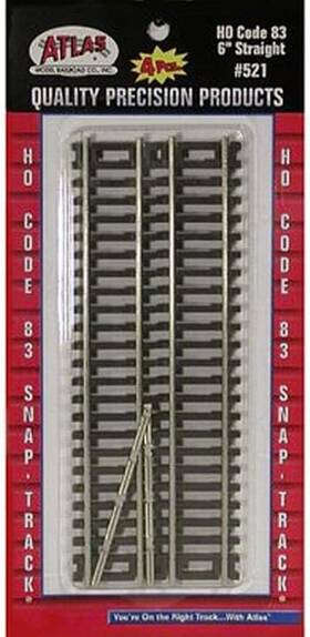 Model Railroad 445010139198 Ho Code 83 6 Inch Straight Track Section 4 Pieces