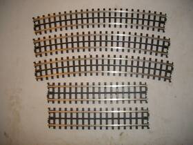 Mth 658081176956 Scaletrax Lot Of 5 Pcs. 3 Pcs O-72 Curves And 2 O-10 Inch Straight Tracks