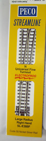Sl-e388f N Scale Peco Streamline Electrofrog Right Hand Large Radius Code 55