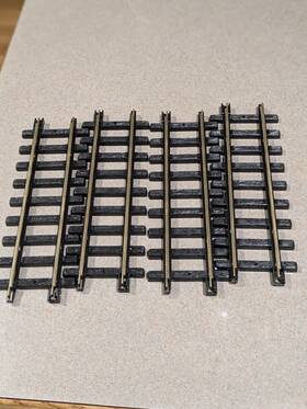 384s-p9 New Bright Holiday Express Dillards 4 Straight Tracks 384 Series Polished Track