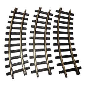 4757-2 New Bright Industrial Co. Ltd G Gauge 12 Curved 4 Straight Track Lot Black/silver Plastic/metal