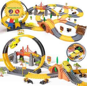 P858 Or Tu Toys For Boys 5-7 Race Track Toddlers 3-5 342pcs Construction