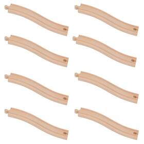 Orbrium 013964830378 Toys Wooden Train Ascending Tracks Pack Of 8 Compatible With All Major Woode