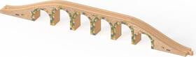 Orb-b-010 Orbrium Toys 6 Arches Viaduct Bridge For Wooden Railway Track Compatible