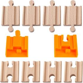 Orb-exp-t-300 Orbrium Toys 8 Pcs Wooden Train 8x Adapters 2 Connetors To Thomas Tracks