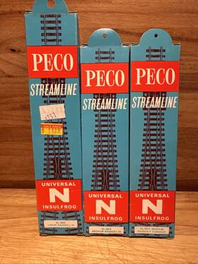Sl-389x Peco N Gauge Sl-389x/392x/397x Lot Of 3 Assorted Turnout Track Pieces Insulfrog