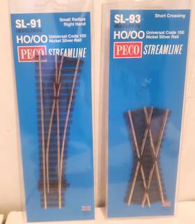 Sl91-sl-93 Peco Sl-93 Sl-91 New Lot Of 2 Streamline Radius Right Hand/ Short Crossing Track