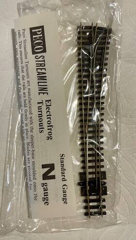 Sl-e386x Peco N Scale Curved Rh Electrofrog Turnout Switch Nos