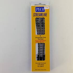 Sl-e387f Peco N Scale Electrofrog Left Hand Curved Turnout Code 55