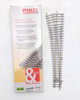 55170 Piko Ho Nickel Silver Wl R9 9.4 Inch Left Hand Switch Turnout Ln/box