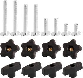 71121v Powertec T Track Knob Kit With Threaded Knobs And 5/16 Inch -18 Bolts