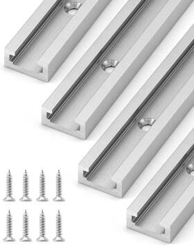 Qwork 795973806833 12 Inch T-track 4 Pack Aluminum Double Track With Mounting Holes For Woodwork