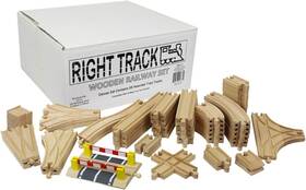 Right Track Toys 445018051010 Wooden Train Deluxe Set 56 Premium Wood Pieces 100% Compatible With Thoma