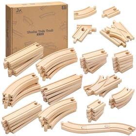 808-20-a18 Sainsmart Jr. 52-piece Wooden Train Track Set 18ft Expandable Railway System