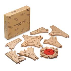 Sainsmart Jr. 897093814050 Wooden Train Track 8pcs Expansion Compatible With All Ma
