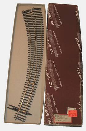 0005-000308 Shinohara Ho Scale Turnout #6 Curved Left Hand Code 70 Con-cor