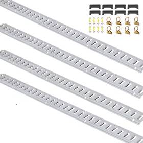 Skyshalo 445047424434 E Track Tie-down Rail Kit 24pcs 5 Ft. E-tracks Set Includes 8 Steel Rails And